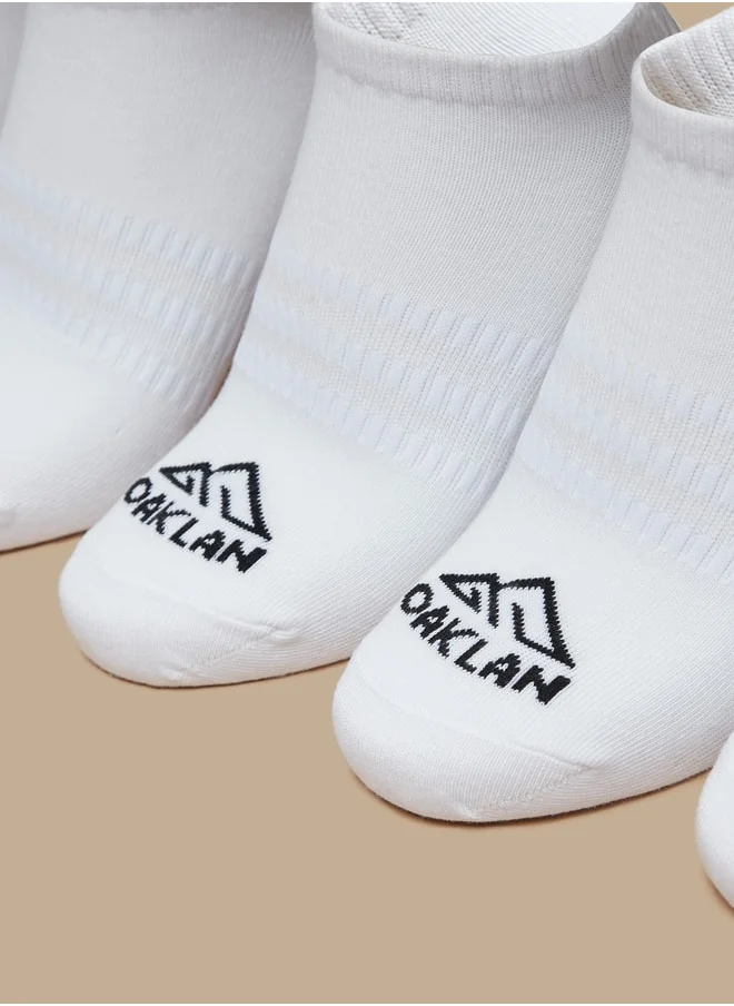 أوكلان Women's Logo Print Ankle Length Sports Socks - Set of 5