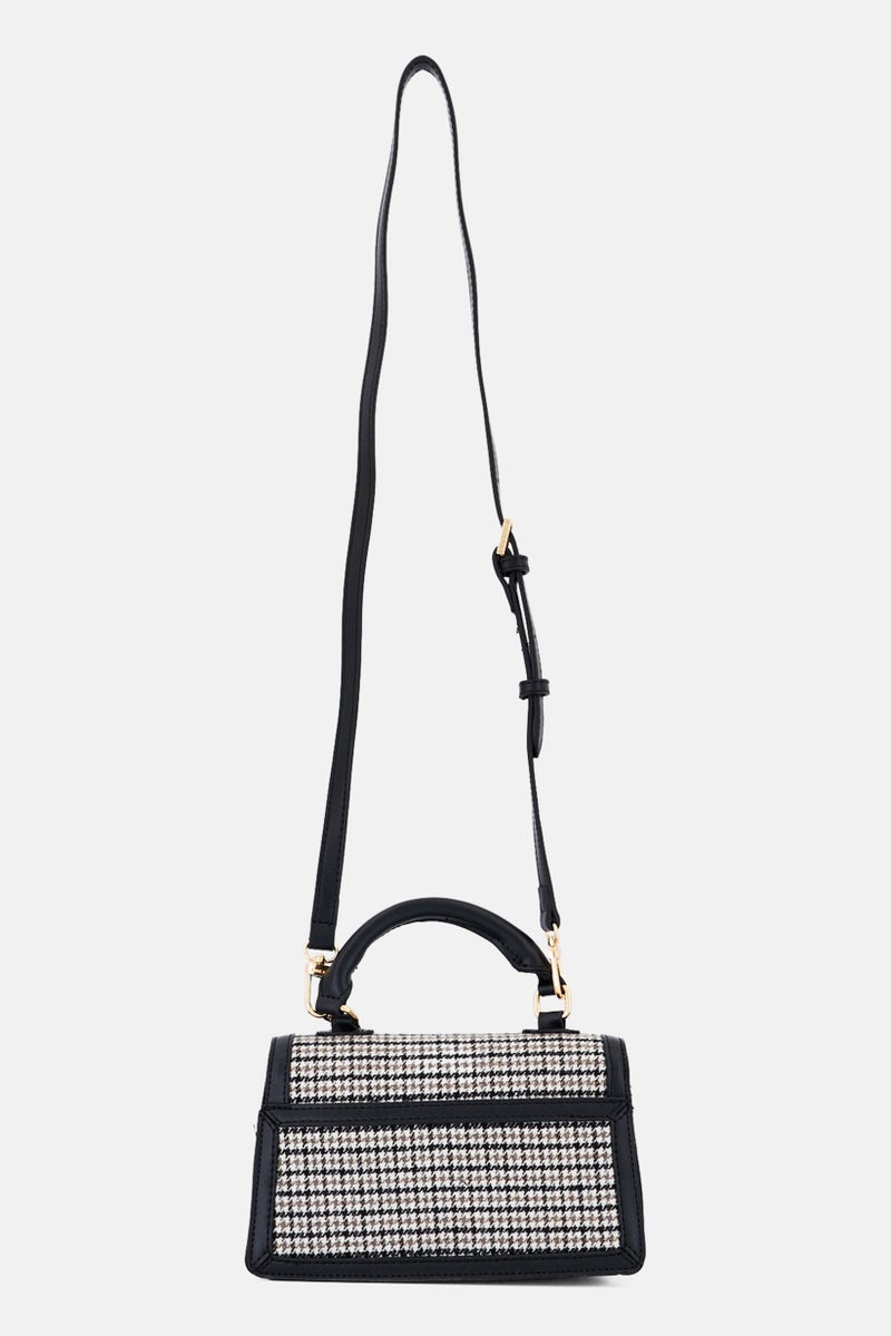 ANNE KLEIN Women Houndstooth Mini Flap Handbag, Multicolor  - Image 2