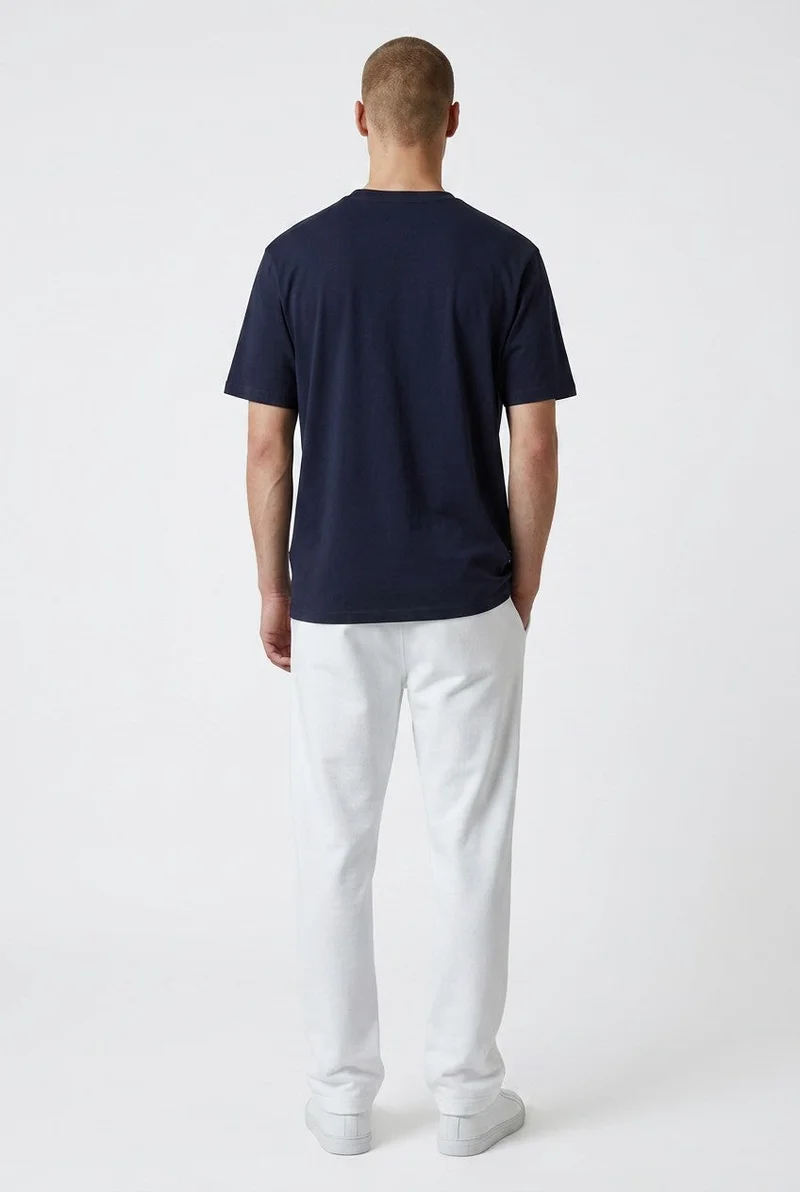 او في اس OVS Blue Pure Cotton Crew-Neck T-Shirt, Regular Fit