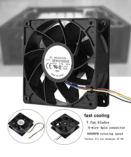 fosa مروحة تبريد بديلة 12 فولت 2.7 أمبير 6000 دورة في الدقيقة مع موصل 4 دبابيس لجهاز Antminer S7 S9 مع مستشعر السرعة - Image 4