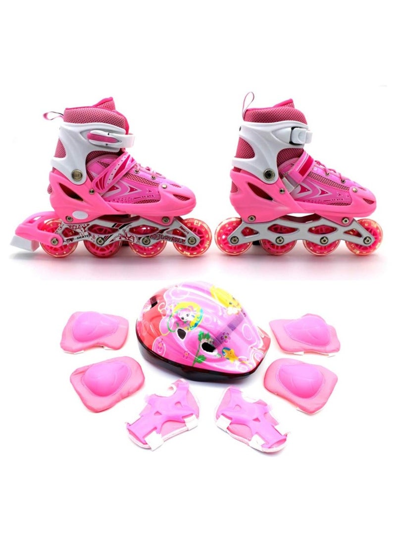 DubaiGallery - Kids Roller Skate Shoes Single/Double Wheels Retractable Skateboarding Rollerblades Outdoor for Boys and Girls Pulley Shoes - Image 1