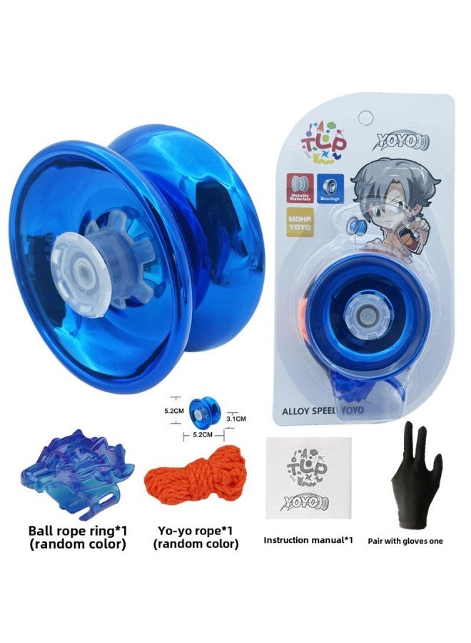 Cady Blue Magic Yo-yo Children Yo-yo Yoyo Genuine Uu Ball Automatic Swing Beginner Boy Toy-Color:Cady Blue Magic Alloy Yo-yo + Gloves - Image 1