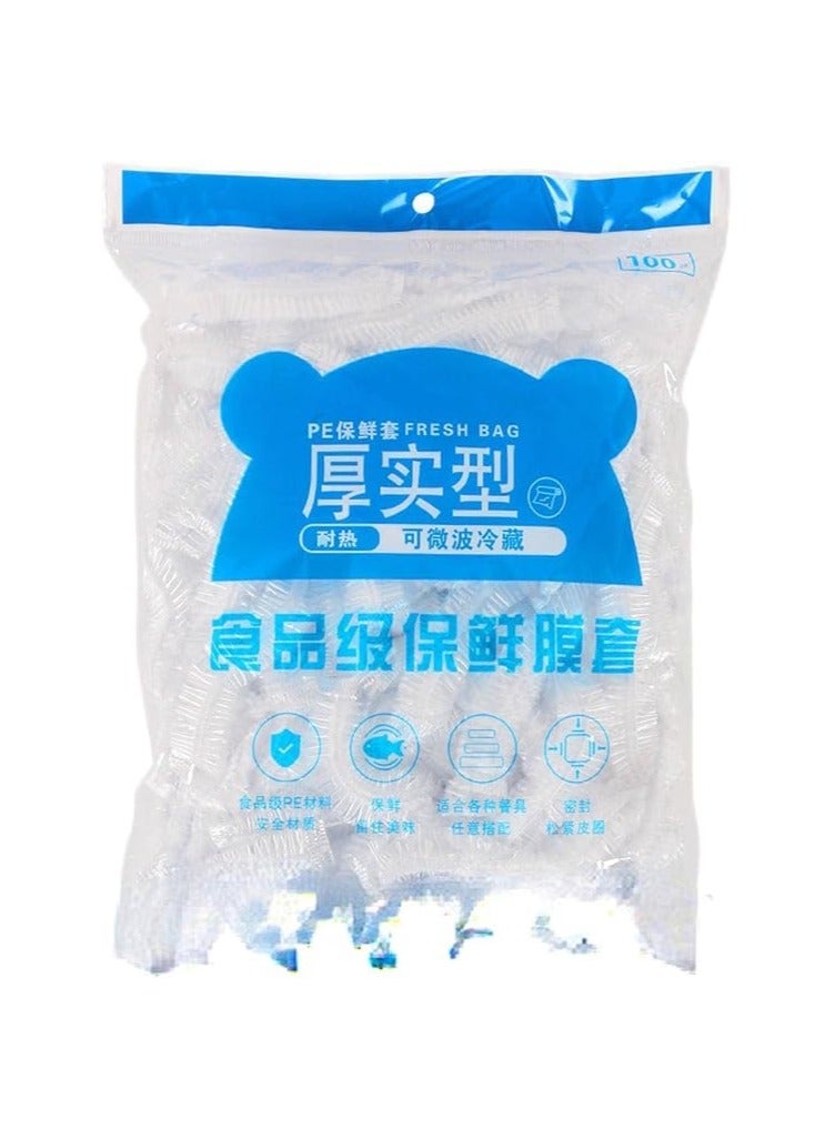 100 Plastic Bags with Flexible Edges for Covering Food Dishes and Keeping It Fresh, Dust-Proof, for Kitchen and Refrigerator, by Leugere. - Image 1