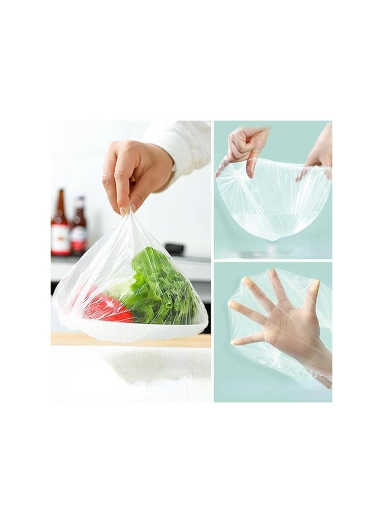 100 Plastic Bags with Flexible Edges for Covering Food Dishes and Keeping It Fresh, Dust-Proof, for Kitchen and Refrigerator, by Leugere. - Image 2