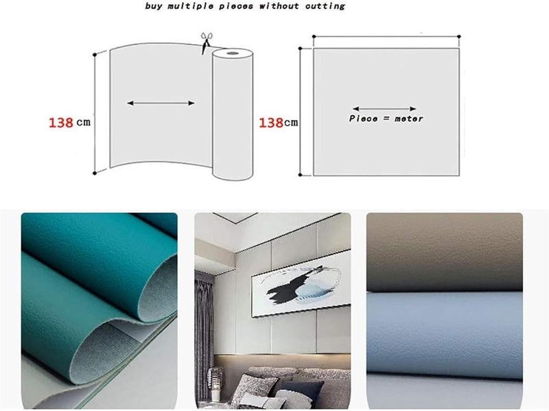 Faux Leather Sheets，Faux Leather Material， Upholstery Leather Cloth Upholstery Fabric Material(1.38x2m) - Image 2