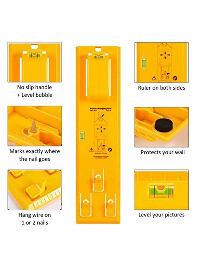 Photo Hanging Kit Picture Hanging Tool, With Photo Hanging Wire, Hooks, Nails, Hanging Picture Frame And Portable Picture Frame Level Used To Mark The Position
