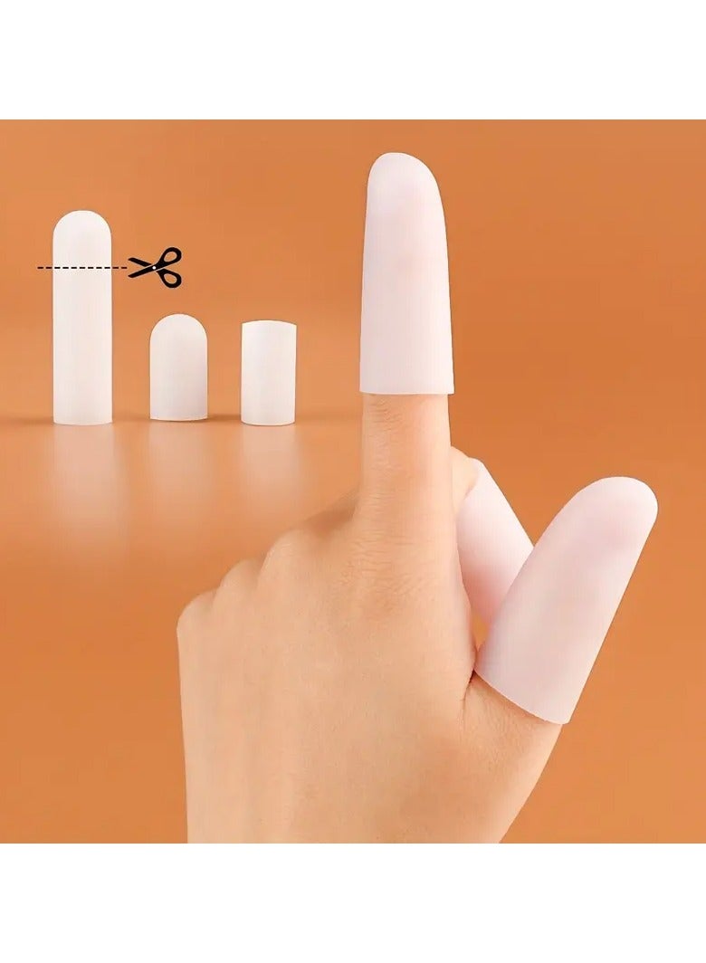 يوكانبي 10 قطع من واقي الأصابع، غطاء أطراف الأصابع من السيليكون سهل الارتداء والإزالة، قابل للقص، لحماية الأصابع الجافة والمتشققة - Image 3