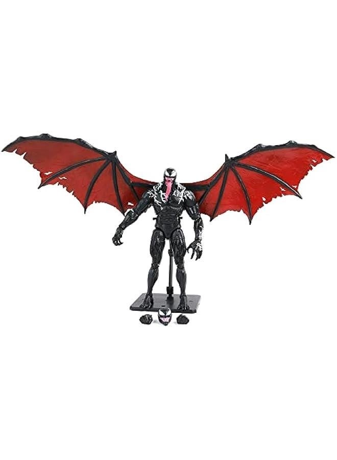 تمثال حركة كارنيج فينم للإكسسوارات، تمثال قابل للجمع من شخصيات الحركة، دمى أنمي زينة هدايا، نموذج 7 بوصة. (جناح وينوم الأسود) - Image 4