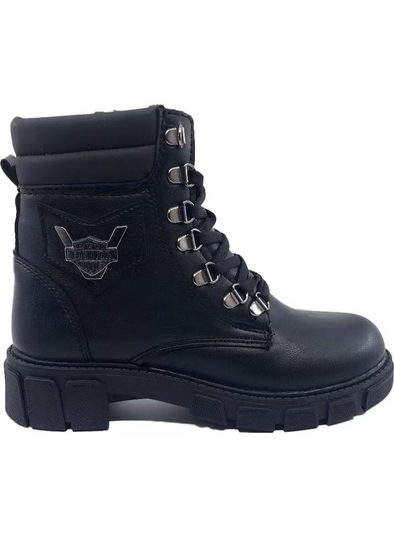 TwinGo 670 Non-Slip Sole Lace-Up Zippered Black Nova Women's Boots - Image 1
