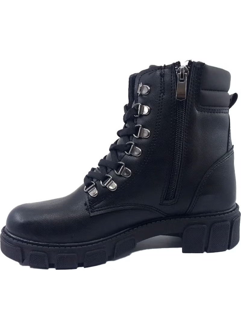 TwinGo 670 Non-Slip Sole Lace-Up Zippered Black Nova Women's Boots - Image 4
