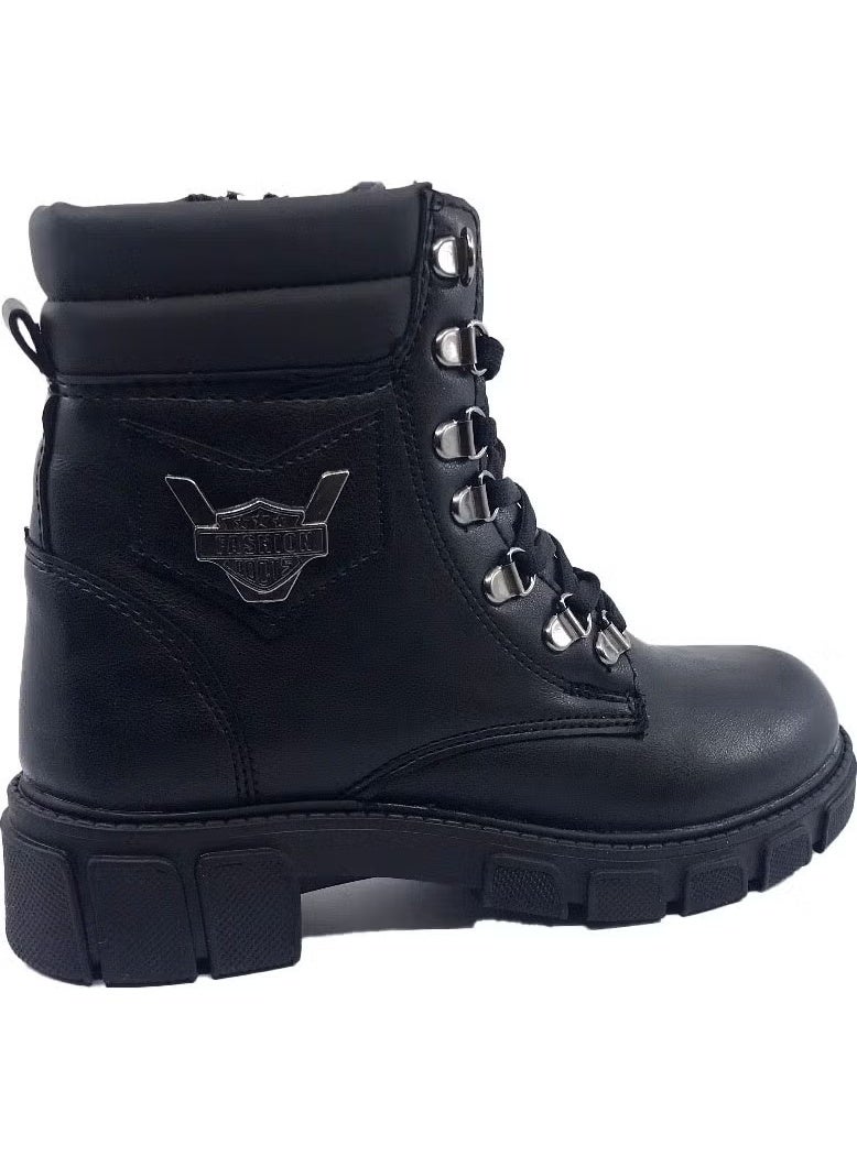 TwinGo 670 Non-Slip Sole Lace-Up Zippered Black Nova Women's Boots - Image 3
