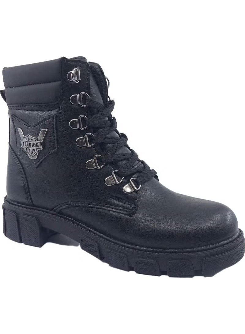 TwinGo 670 Non-Slip Sole Lace-Up Zippered Black Nova Women's Boots - Image 2