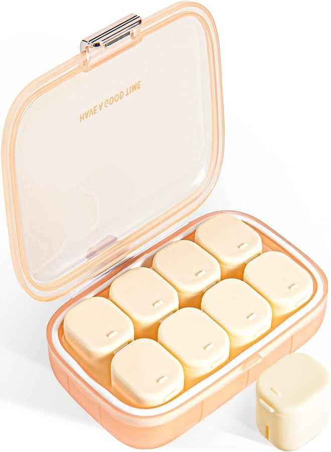Hidak 8 Compartments Medicine Organizer, Vitamin Holder, Travel Strong Protection Mini Pill Container, for Pocket Purse for Daily Pill Storage Box, Cod Liver Oil for Travel (Multi Color - Image 1