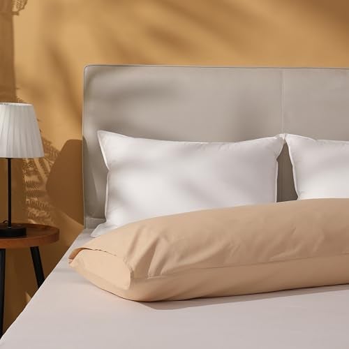 DOWNSTORIA Body Pillow Cover, Ultra Soft Microfiber Long Pillowcase, Envelope Closure Large Pillow Cases 20x54 inch (Beige) - Image 5