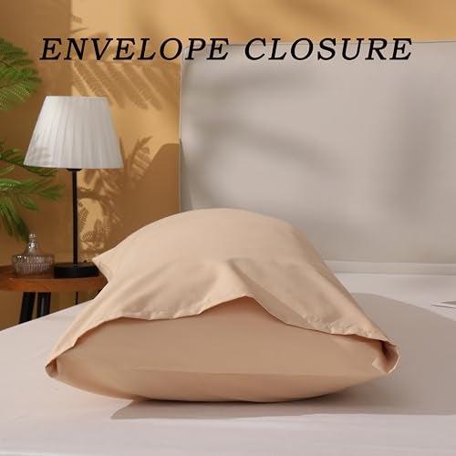 DOWNSTORIA Body Pillow Cover, Ultra Soft Microfiber Long Pillowcase, Envelope Closure Large Pillow Cases 20x54 inch (Beige) - Image 4