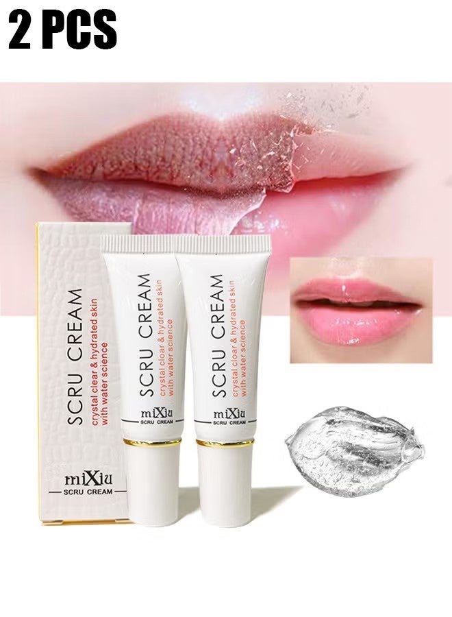 Mixiu 2 Pcs Magic Lip Lighten Scrub, Dark Black Lip Removal Exfoliation Pigmentation, Fade Dull Pink Lip Balm Brighten, Anti-Crack Moisturizing - Image 1