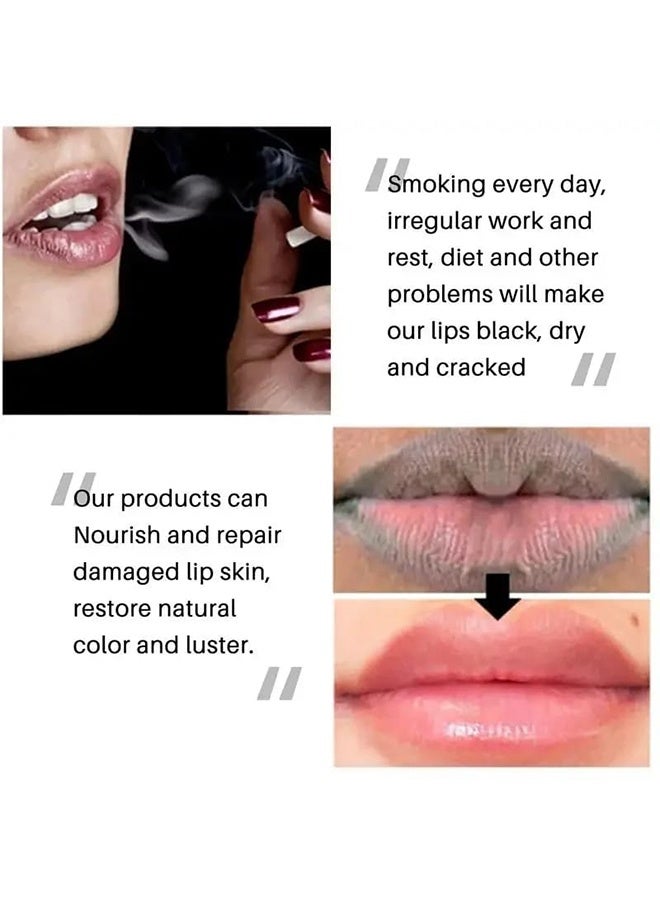 Mixiu 2 Pcs Magic Lip Lighten Scrub, Dark Black Lip Removal Exfoliation Pigmentation, Fade Dull Pink Lip Balm Brighten, Anti-Crack Moisturizing - Image 2