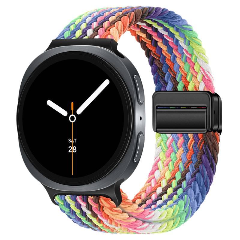 سوار ساعة ذكية باللون أسود قابل للتعديل سوار نايلون حلقي متوافق مع Samsung Galaxy Watch 8 بملاءمة قابلة للتعديل وحزام بديل للاستخدام اليومي للاستخدام الشخصي للعائلة - Image 1