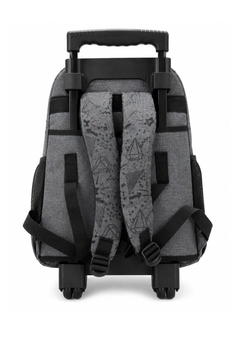 RENOVO 3-Piece Kids Rolling School Backpack Set – Wheeled Backpack with Lunch Bag & Pencil Case – Grey - Image 3