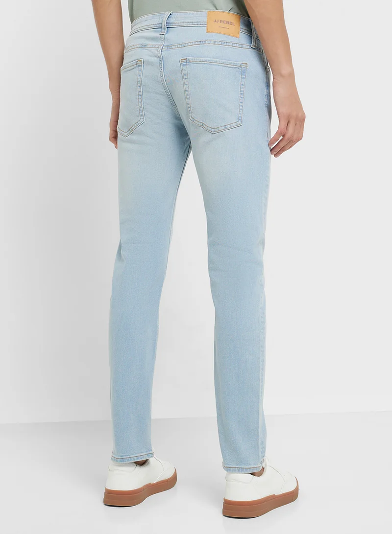 JJ Rebel Jrebluke Jjcraft Slim Fit Light Wash Jeans