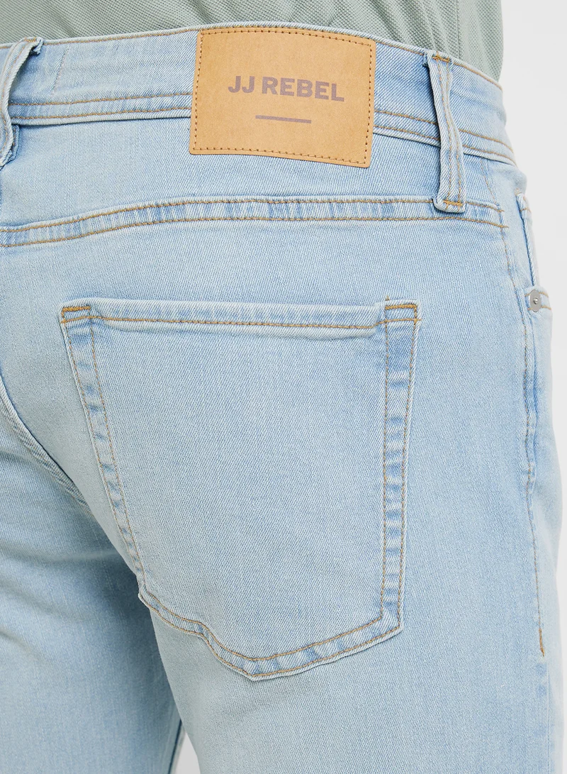 JJ Rebel Jrebluke Jjcraft Slim Fit Light Wash Jeans