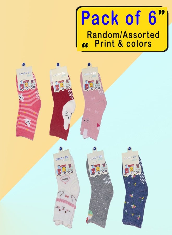 Koochie-Koo Cotton Baby Socks For Girls, Kids Socks For Baby Girls, Anti Skid Socks For Girls, Anti Slip Socks For Babies, Multicolor, 12-18 Months (Pack Of 6, Ankle Length) - Image 5