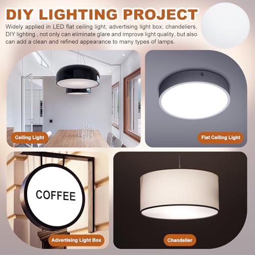 PATIKIL 8" Diameter Lampshade Diffuser, 2 Pcs 2mm Thick Round Diffuser Sheet for Drum Lampshades, Pendants Light, DIY Light Shield, Frosted White - Image 5