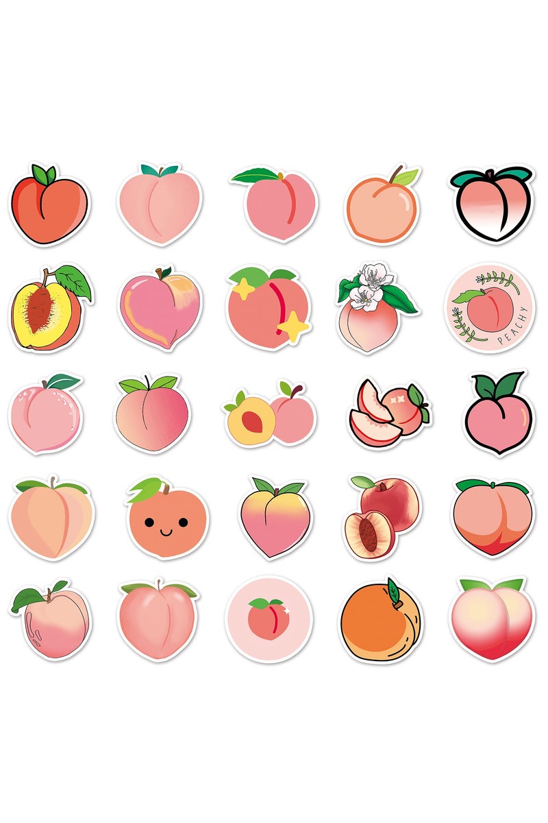 ORAINBOW 50Pcs Peach Stickers Pink Honey Peach Sticker Vinyl Waterproof Decals Party Favors for Kids Cute Kawaii Stickers for Water Bottles Bikes Luggage Computer Skateboard Car Motorcycle - Image 4