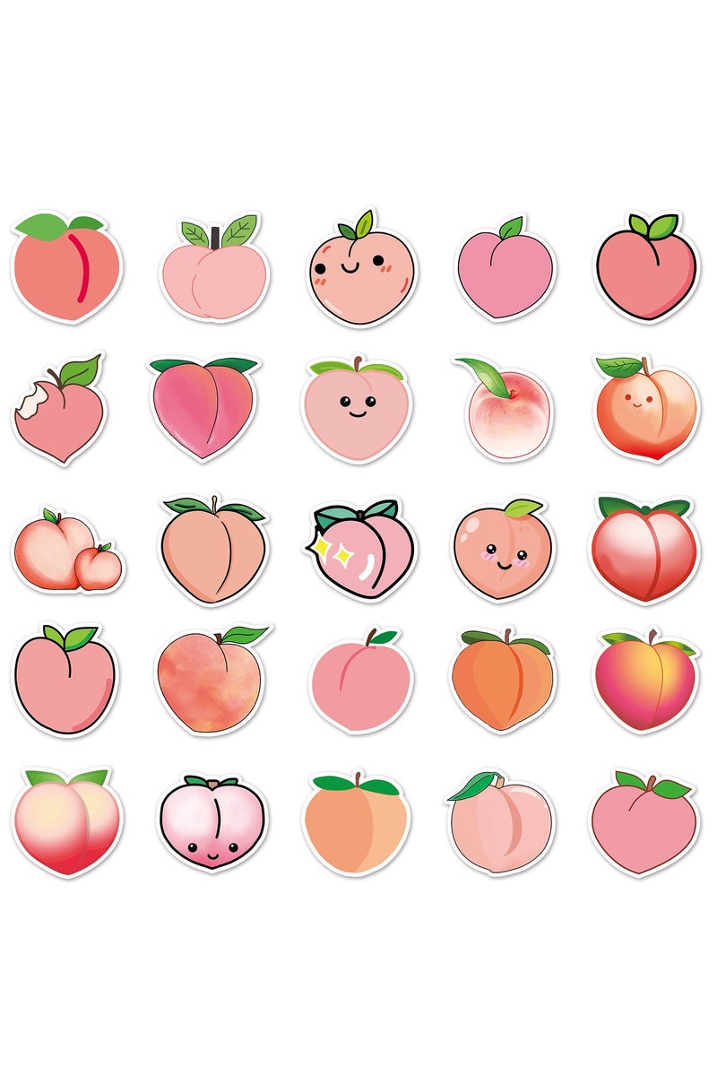 ORAINBOW 50Pcs Peach Stickers Pink Honey Peach Sticker Vinyl Waterproof Decals Party Favors for Kids Cute Kawaii Stickers for Water Bottles Bikes Luggage Computer Skateboard Car Motorcycle - Image 3
