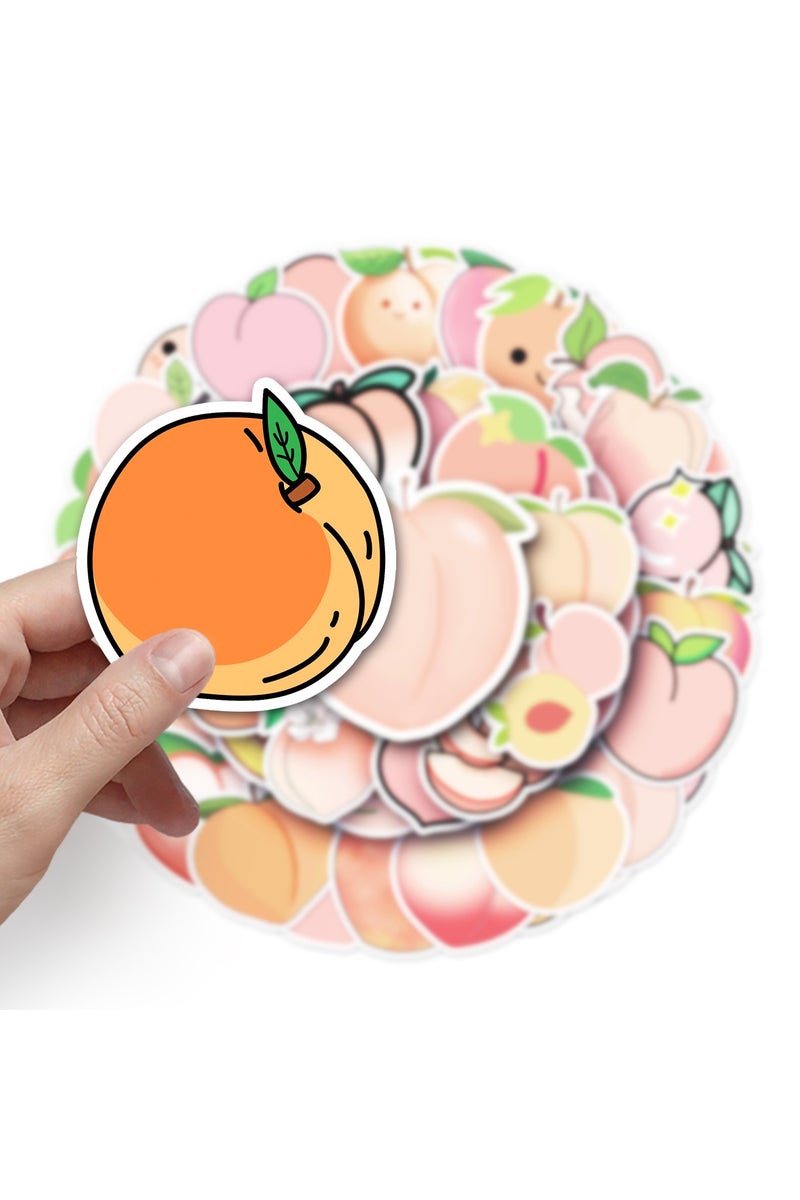 ORAINBOW 50Pcs Peach Stickers Pink Honey Peach Sticker Vinyl Waterproof Decals Party Favors for Kids Cute Kawaii Stickers for Water Bottles Bikes Luggage Computer Skateboard Car Motorcycle - Image 5