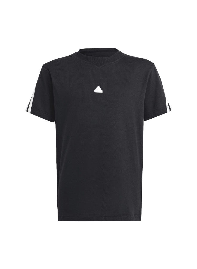 Adidas U Fi 3S T Black Training T-Shirts 7-8Y - Image 2