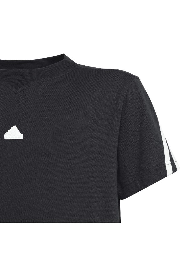 Adidas U Fi 3S T Black Training T-Shirts 7-8Y - Image 4