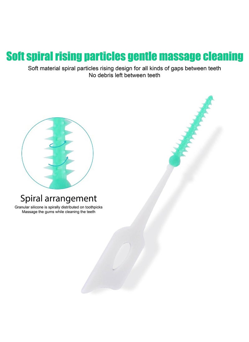 Dominy 200 Pcs Dual Purpose Interdental Brush,Portable Soft Floss Toothpick for Braces Oral Cleaning,Straight Interdental Brush Disposable Toothpick  - Image 3