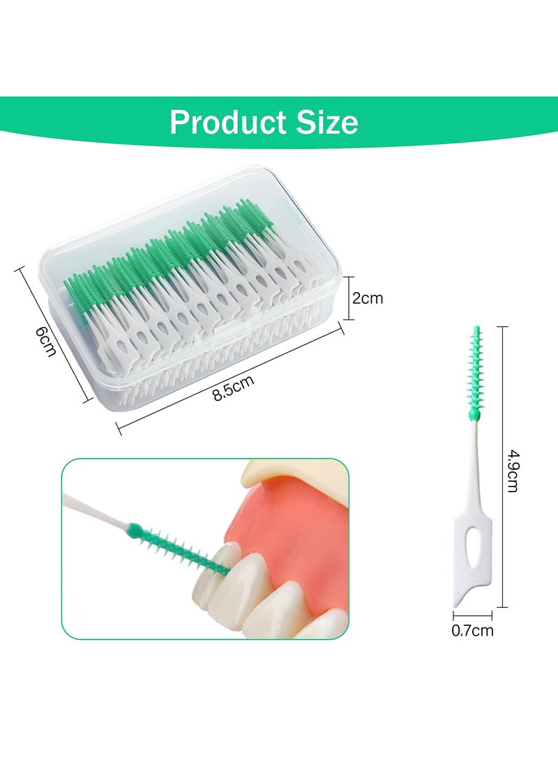 Dominy 200 Pcs Dual Purpose Interdental Brush,Portable Soft Floss Toothpick for Braces Oral Cleaning,Straight Interdental Brush Disposable Toothpick  - Image 2