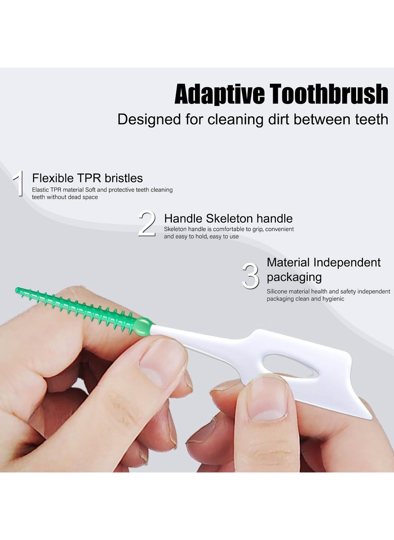 Dominy 200 Pcs Dual Purpose Interdental Brush,Portable Soft Floss Toothpick for Braces Oral Cleaning,Straight Interdental Brush Disposable Toothpick  - Image 5