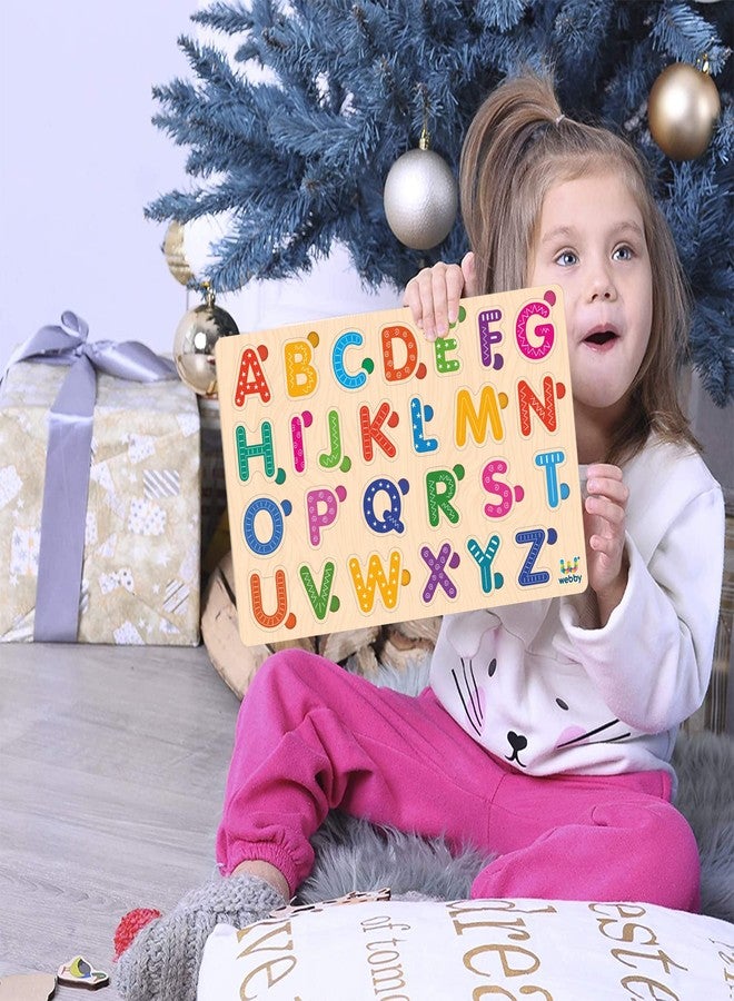 Webby Wooden Alphabets Montessori Educational Pre-School Puzzle Toy for 2+ Years Kid - Image 4