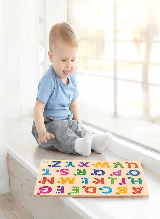 Webby Wooden Alphabets Montessori Educational Pre-School Puzzle Toy for 2+ Years Kid - Image 2