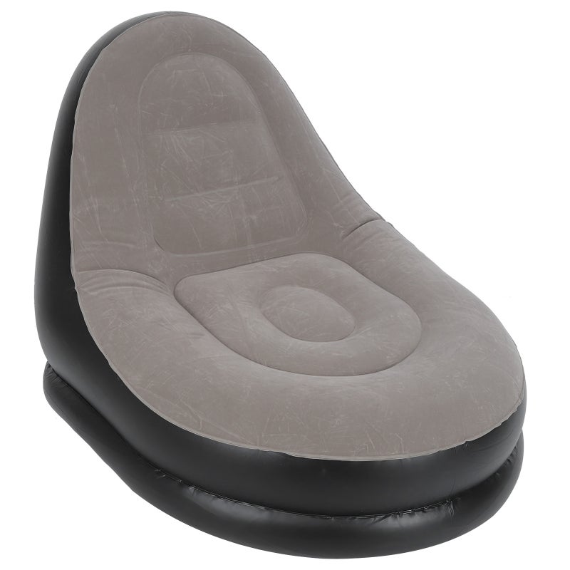 Modern Inflatable Folding Recliner Sofa Chair with Footstool for Living Room Balcony Garden - Image 2