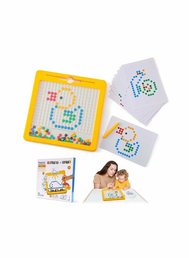 Zikra Drawing Board for Toddlers, Large Doodle Board with Pen and Beads, Dot Art, Educational Preschool Toy, Travel Toys for 3 4 5 6 Year Old Boys Girls (12.4"x12.4" ) - Image 1