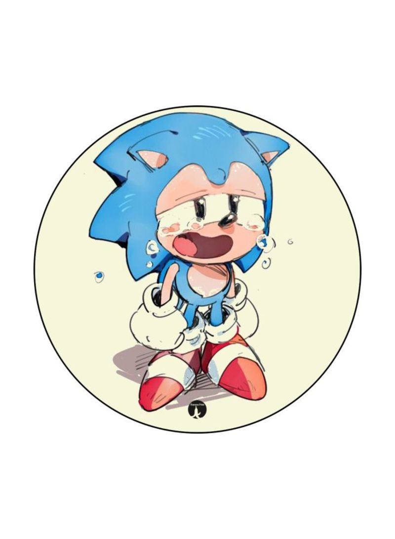 RKN Video  Game Sonic Printed Mouse Pad  Beige/Blue/Red