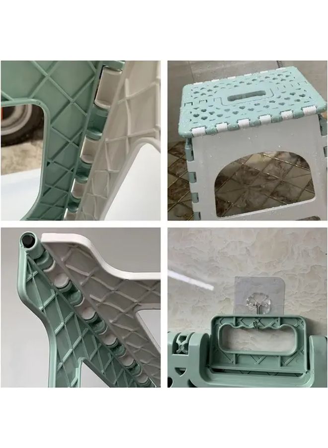 Green Foldable Bath Stool For Shower Safety Plastic Design - Image 3