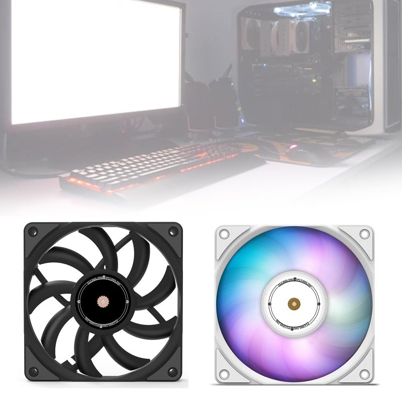 White ARGB 120mm PC Cooling Fan with Protective Net Quiet Brushless Light Free Version - Image 3