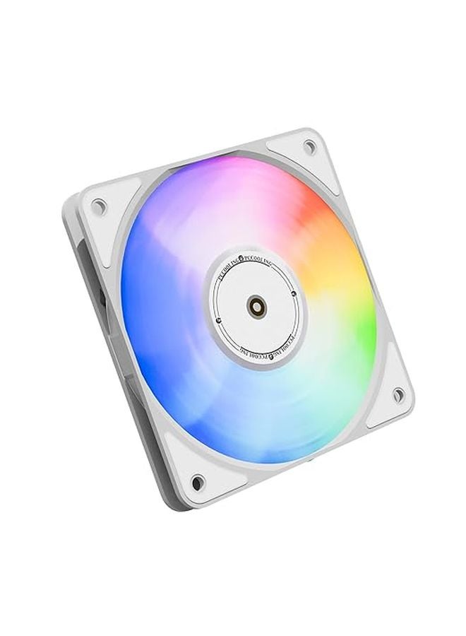 White ARGB 120mm PC Cooling Fan with Protective Net Quiet Brushless Light Free Version - Image 1
