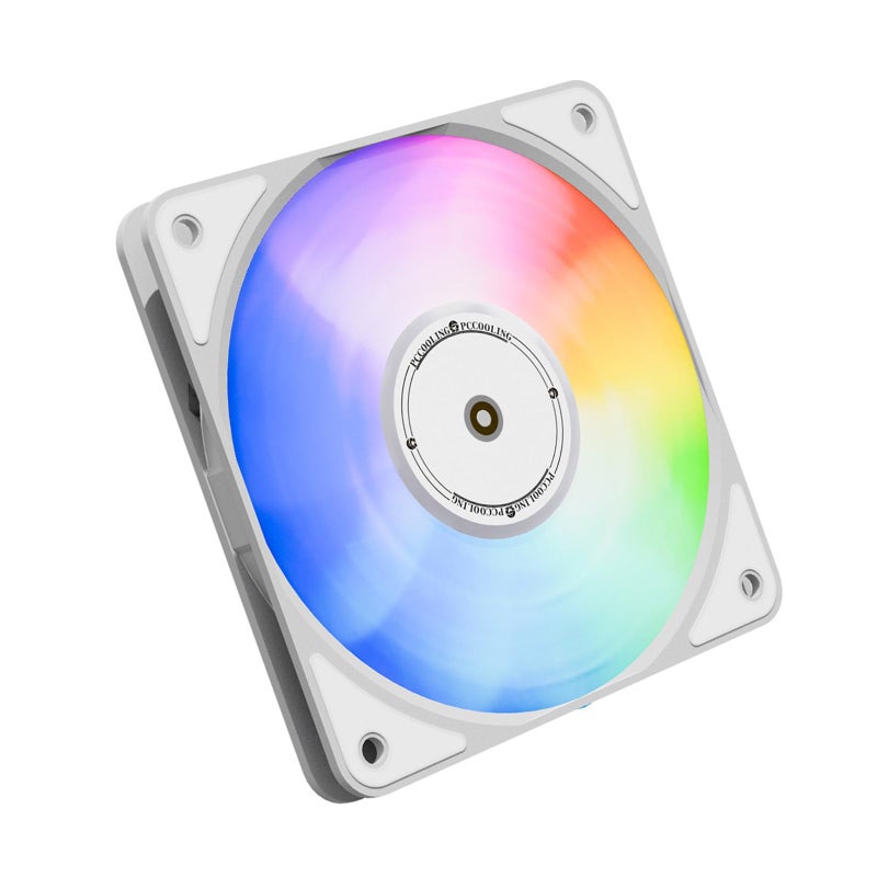 White ARGB 120mm PC Cooling Fan with Protective Net Quiet Brushless Light Free Version - Image 2