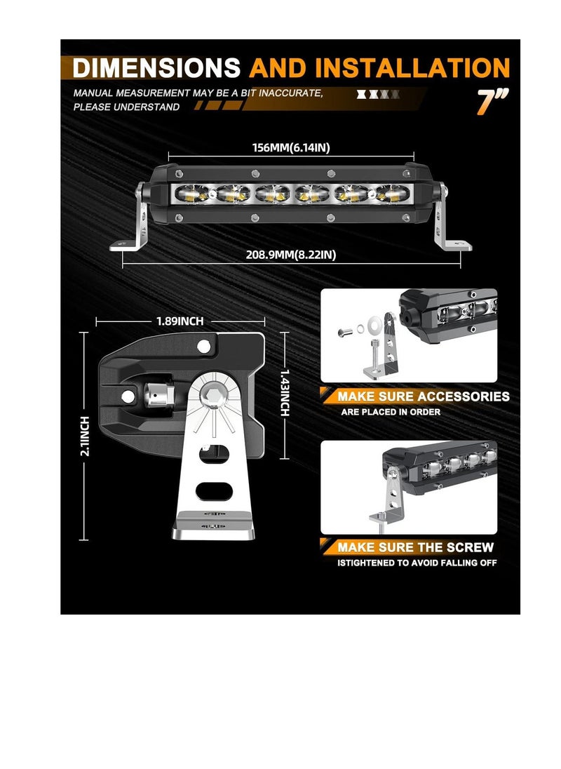 Small rectangular bar lantern 6 LED magnifying glass mounting screws and side supports Number of pieces: 1