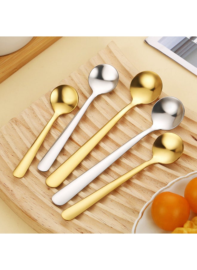 Generic - Stainless Steel Mini Small Spoon 304 Special Small Small Short Handle Small Gold Spoon Salt Spoon Medicinal Powder Spoon Seasoning Spoon Coffee Spoon-Specifications:Silver Mini Spoon 8.8cm - Image 1