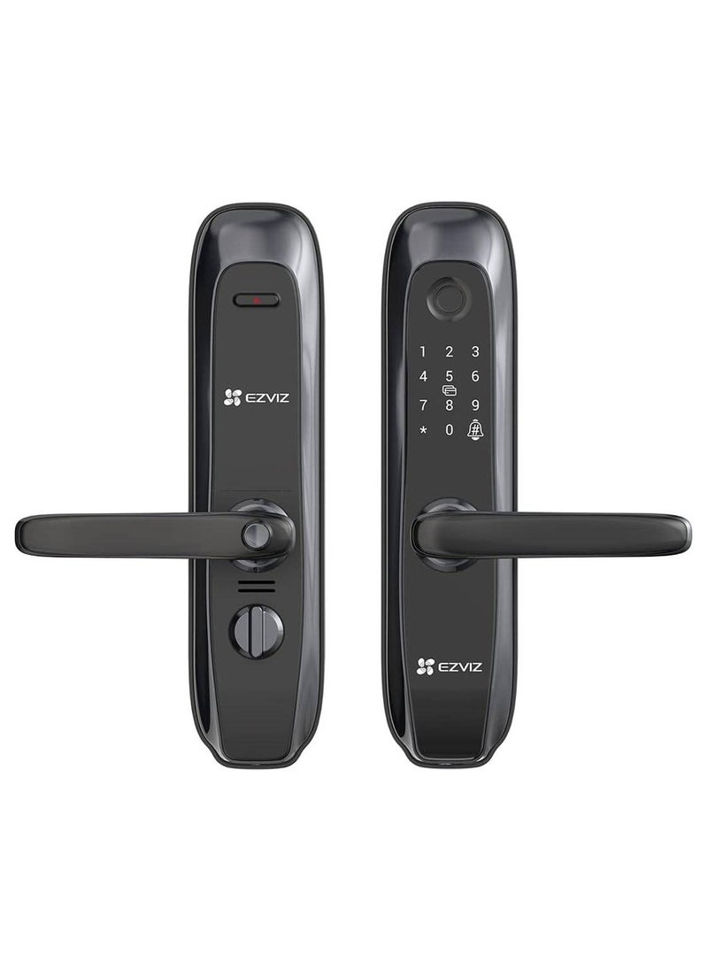 EZVIZ - L2S Smart Fingerprint Lock - 4 Unlock Methods (Fingerprint, Password, Proximity Card, Mechanical Key), Up to 50 Users, Built-in Doorbell, Anti-Tamper Alarm, Temporary Access Codes, Real-Time Mobile Alerts, Zigbee 3.0 Connectivity, C-Grade Lock Cylinder, Emergency Power Supply, Supports Wooden & Iron Doors, Compatible with Doors 40-110mm Thick | CS-L2S-11FCP - Image 1