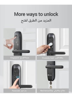 EZVIZ L2S Smart Fingerprint Lock - 4 Unlock Methods (Fingerprint, Password, Proximity Card, Mechanical Key), Up to 50 Users, Built-in Doorbell, Anti-Tamper Alarm, Temporary Access Codes, Real-Time Mobile Alerts, Zigbee 3.0 Connectivity, C-Grade Lock Cylinder, Emergency Power Supply, Supports Wooden & Iron Doors, Compatible with Doors 40-110mm Thick | CS-L2S-11FCP  - Image 2