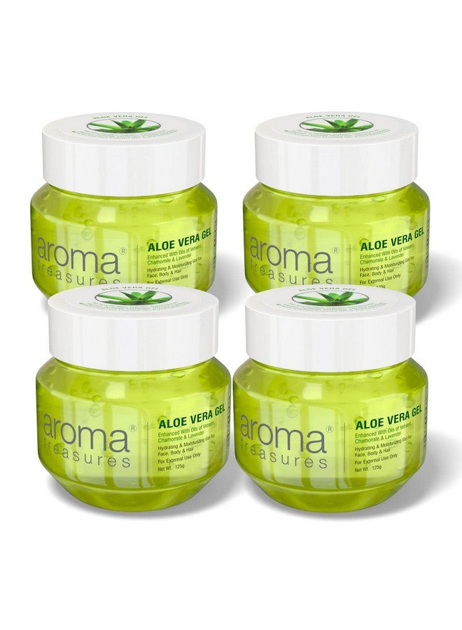 Aroma Treasures Aloe Vera Gel For Face, Skin, Body & Hair | Paraben Free Aloevera Gel For Glowing Skin Sutaible For Men & Women (Pack Of 4Pcs X 125Gms) - Image 1