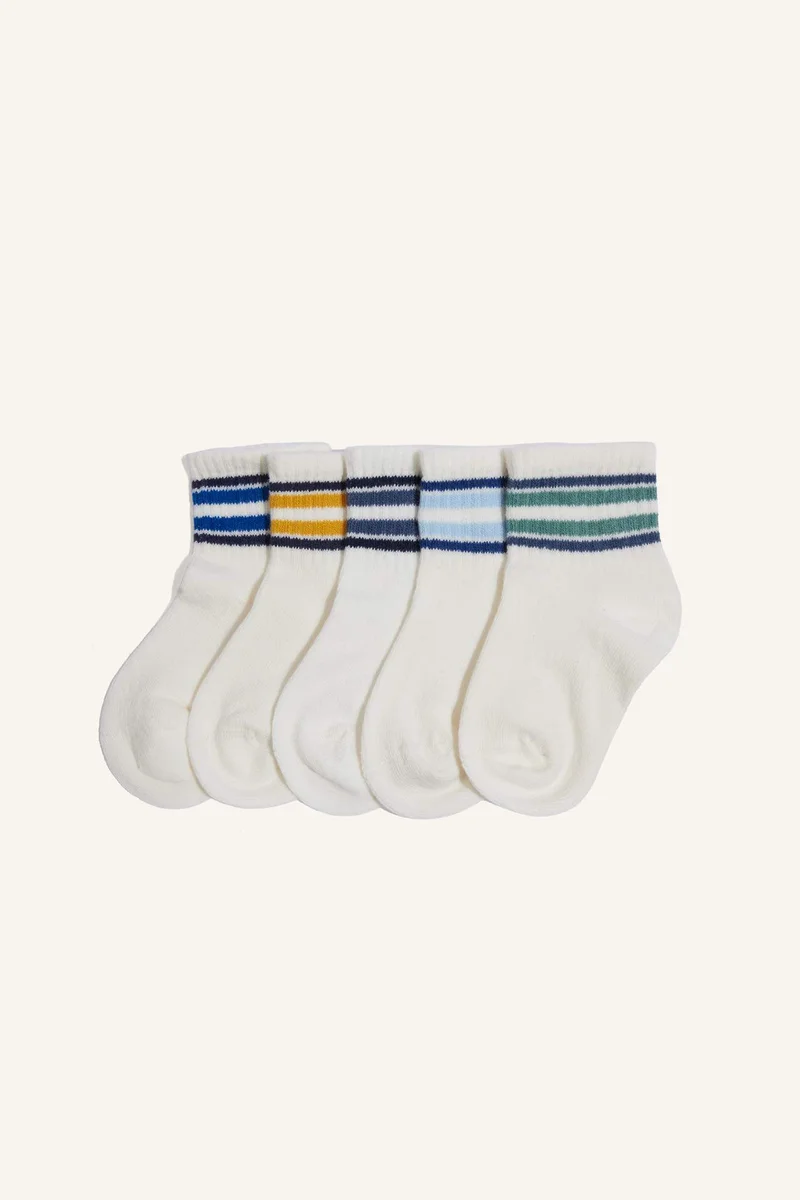 ديفاكتو Baby Boy Printed 5 Piece Short Socks